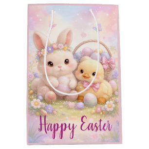 Schattige Pastel Paashaas & Eend Medium Cadeauzakje