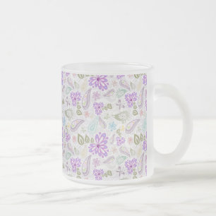 Schattige pastel paisley patronen matglas koffiemok