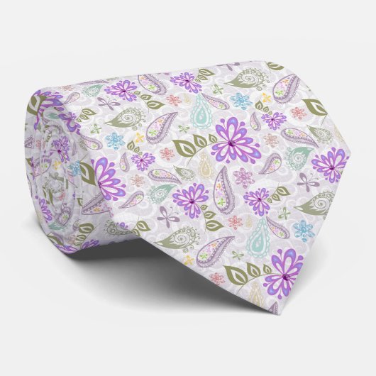 Schattige pastel paisley patronen stropdas (Opgerold)