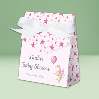 Schattige Pastel Pink Dragon Baby shower Bedankdoosjes