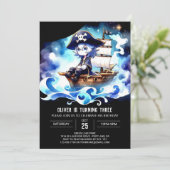 Schattige Pastel Pirate Verjaardag Kaart (Staand voorkant)