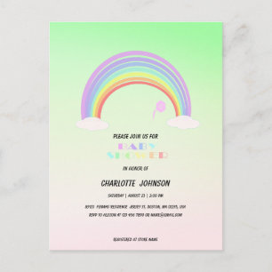 Schattige Pastel Rainbow gradient flower Baby show Briefkaart
