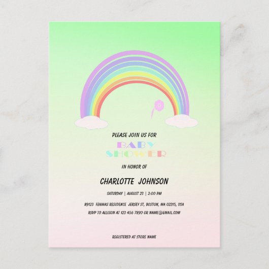 Schattige Pastel Rainbow gradient flower Baby show Briefkaart (Voorkant)
