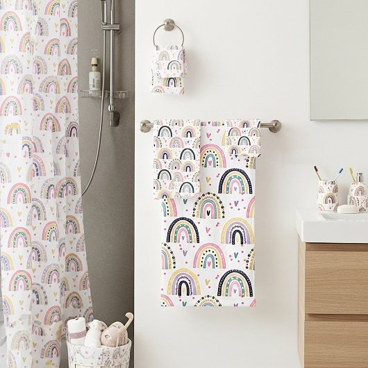 Schattige pastel regenbogen bad handdoek