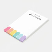 Schattige Pastel Regenboog Boog Persoonlijke Leraa Post-it® Notes (Schuin)