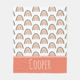 Schattige pastel regenboog fleece deken