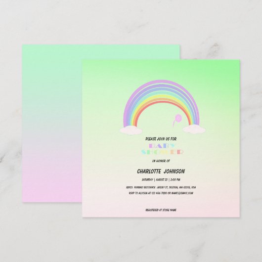 Schattige Pastel Regenboog gradiënt bloem Thema na (Voorkant / Achterkant)