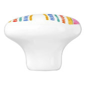Schattige pastel regenboog keramische knop (Zijkant)