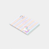 Schattige Pastel Regenboog Kleuren Monogram Eenhoo Post-it® Notes (Schuin)