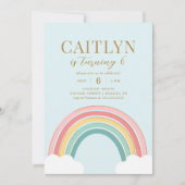 Schattige Pastel Regenboog Meisje Verjaardag Kaart (Voorkant)