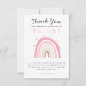 Schattige Pastel Regenboog Meisjes Verjaardagsfees Bedankkaart (Voorkant)