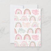 Schattige Pastel Regenboog Meisjes Verjaardagsfees Bedankkaart (Achterkant)