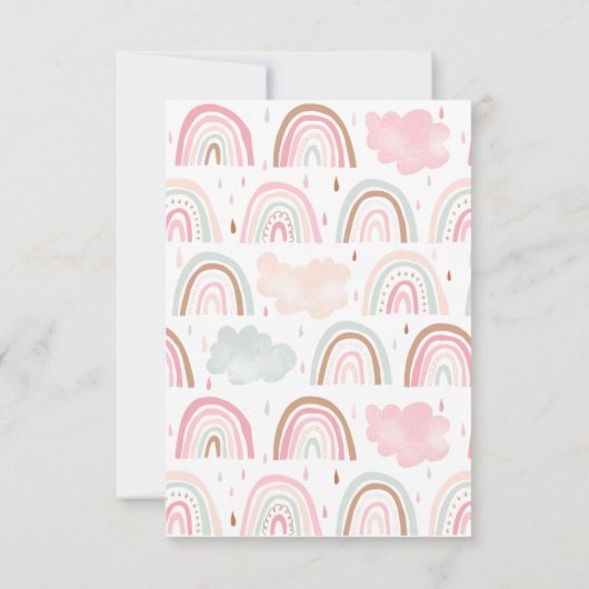 Schattige Pastel Regenboog Meisjes Verjaardagsfees Bedankkaart (Achterkant)