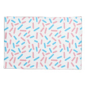 Schattige pastel roze blauw geometrisch patroon kussensloop (Achterkant-Links)