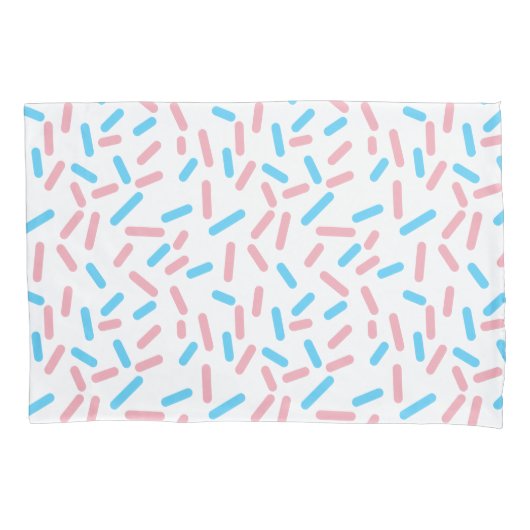 Schattige pastel roze blauw geometrisch patroon kussensloop (Voorkant-Links)