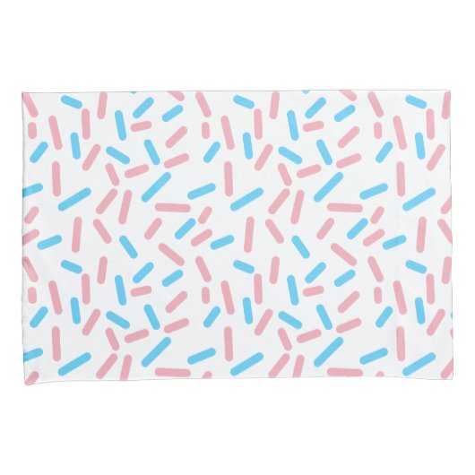 Schattige pastel roze blauw geometrisch patroon kussensloop (Voorkant-Rechts)