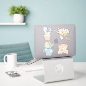Schattige Pastel Roze Bloementuin Sticker (Laptop op bureau)