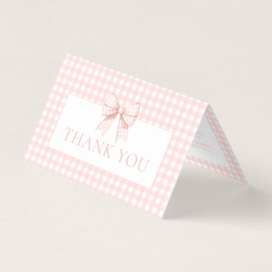 Schattige pastel roze boog baby shower dank u kaar kaart (Voorkant)