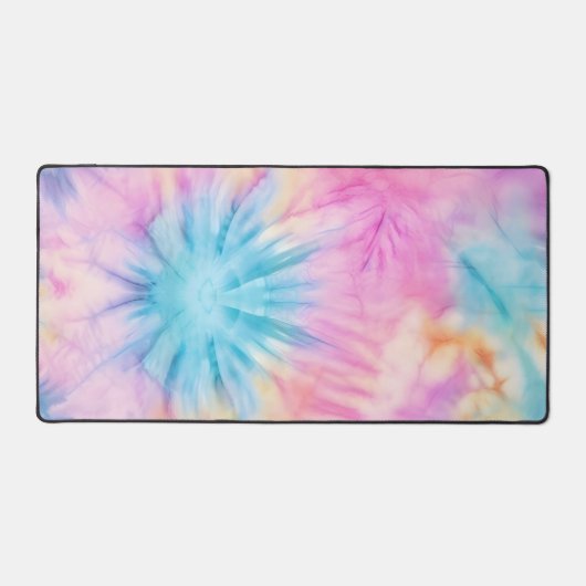 Schattige Pastel Roze en Blauwe Tie Dye Gaming Bureaumat (Voorkant)