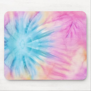 Schattige Pastel Roze en Blauwe Tie Dye Muismat