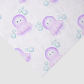 Schattige Pastel Roze Kinder Aquarel Kwallen Tissuepapier (Detail)