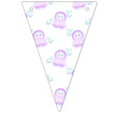 Schattige Pastel Roze Kinder Aquarel Kwallen Vlaggetjes (Derde vlag)