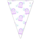 Schattige Pastel Roze Kinder Aquarel Kwallen Vlaggetjes (Tweede vlag)