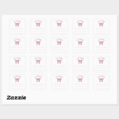 Schattige Pastel Roze Mopshoofd School Potlood Boo Vierkante Sticker (Vel)