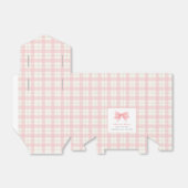 Schattige Pastel Roze Plaid Gingham Bow Baby showe Bedankdoosjes (Uitgevouwen)