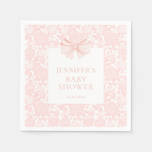 Schattige pastel roze strik bloemenboho baby girl  servet