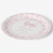 Schattige pastel roze strik bohemian baby meisje d papieren bordje (Gekanteld)