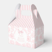 Schattige pastel roze strik lint baby meisje douch bedankdoosjes (Achterkant)