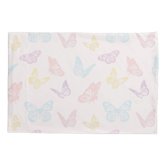 Schattige Pastel Roze Vlinderpatroon met Meisjes N Kussensloop (Achterkant)