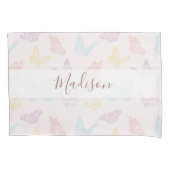 Schattige Pastel Roze Vlinderpatroon met Meisjes N Kussensloop (Voorkant)