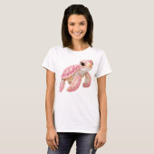 SCHATTIGE PASTEL ROZE ZEE SCHILDPAD T-SHIRT (Voorkant volledig)