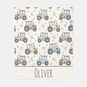 Schattige Pastel Slaap Tractor Fleece Deken