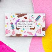 Schattige pastel snoep lief illustratiepatroon visitekaartje