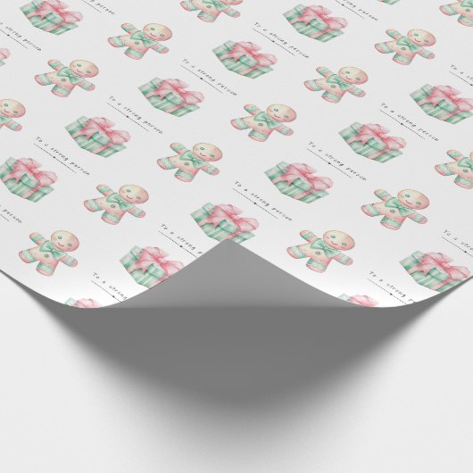 Schattige pastel sober support kerstcadeau cadeaupapier (Hoek)