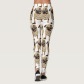 Schattige Pastel Tekenen Pug Dog Leggings (Achterkant)