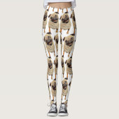Schattige Pastel Tekenen Pug Dog Leggings (Voorkant)