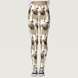 Schattige Pastel Tekenen Pug Dog Leggings