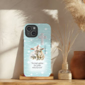 Schattige Pastel Turquoise Bloemlammeren Kruisbijb Case-Mate iPhone Case