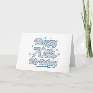 Schattige pastel verjaardagskaart voor 70ste verja kaart