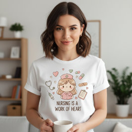 Schattige Pastel Verpleegster Verplegen is een kwe Tri-Blend Shirt