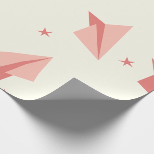 Schattige pastel vliegtuigpatroon cadeaupapier (Hoek)
