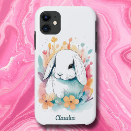 Schattige Pastel Waterverf Lop Ear Bunny Rabbit Case-Mate iPhone Case