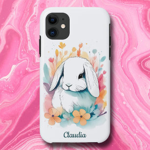 Schattige Pastel Waterverf Lop Ear Bunny Rabbit Case-Mate iPhone Case