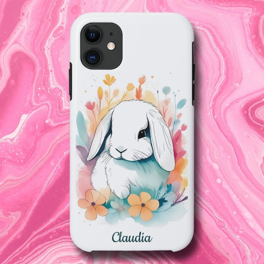 Schattige Pastel Waterverf Lop Ear Bunny Rabbit Case-Mate iPhone Case