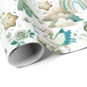 Schattige pastel Waterverf Mint Groen Baby Nieuw g Cadeaupapier (Rol Hoek)