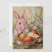 Schattige pastel waterverf paashaas eieren feestdagenkaart (Voorkant)